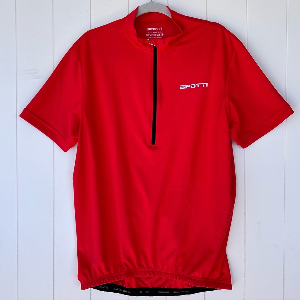 Spotti Men’s Cycling Jersey Short Sleeve 1/2 Zip Rear‎ Cargo Pockets Size XXL